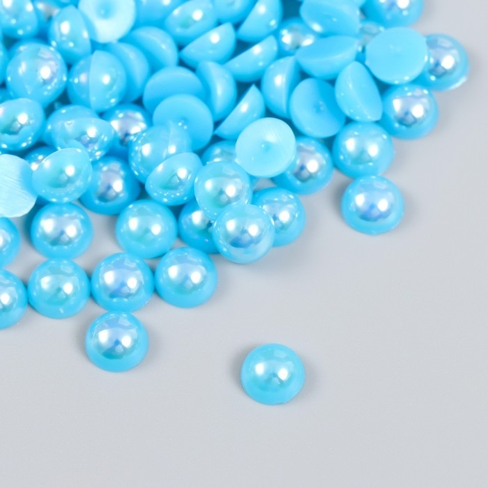 Декор для творчества пластик Декор для творчества пластик "Половинки бусин. Голубой" 20 гр 0,8х0,8 см