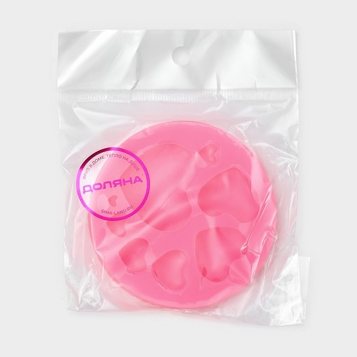 Молд Доляна «Сердца», силикон, d=7,5 см, цвет МИКС Молд Доляна «Сердца», силикон, d=7,5 см, цвет МИКС