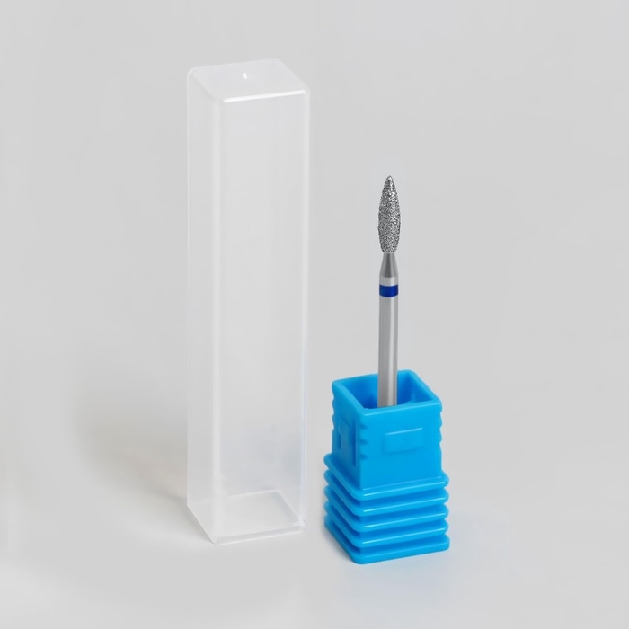 Фреза алмазная для маникюра «Пламя», средняя зернистость, 2,7 × 8 мм, в пластиковом футляре Фреза алмазная для маникюра «Пламя», средняя зернистость, 2,7 × 8 мм, в пластиковом футляре