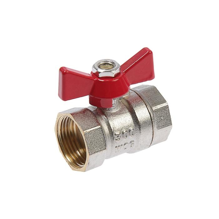 Кран шаровой ZEIN, внутренняя/внутренняя резьба 3/4 Кран шаровой ZEIN, внутренняя/внутренняя резьба 3/4", бабочка, никелированная латунь