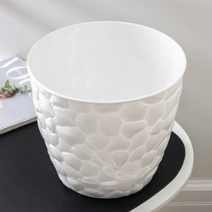 Горшок с поддоном «Камни», 8 л, цвет белый Горшок с поддоном «Камни», 8 л, цвет белый