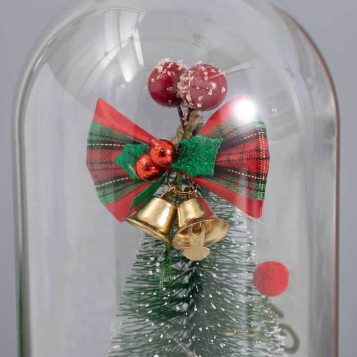 Светильник колба «Дед мороз и пряничный домик» 1,5Вт, LED, 3xAAA, черный USB 11х11х21см