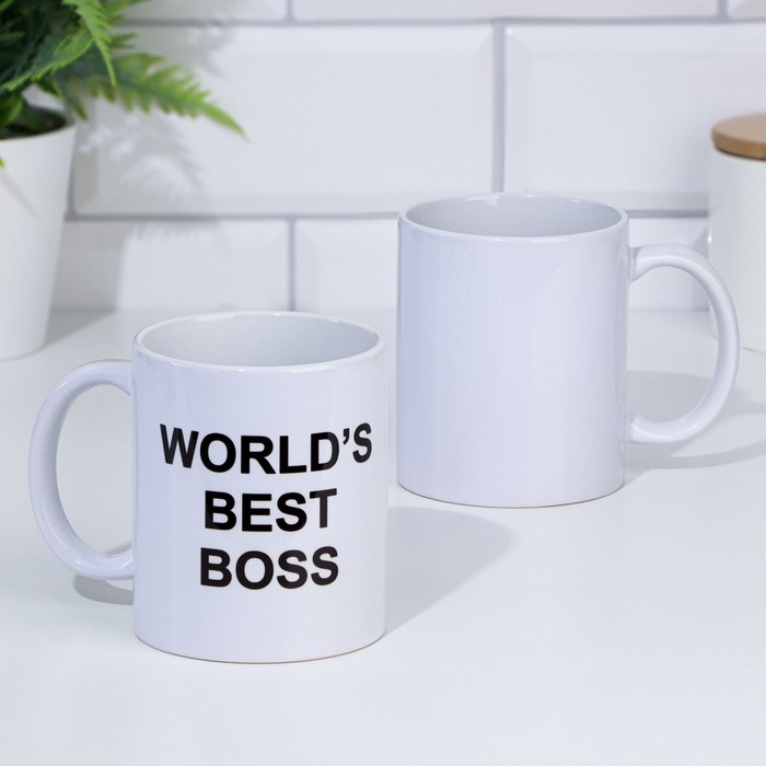 Кружка сублимация Кружка сублимация "WORLD'S BEST BOSS", c нанесением