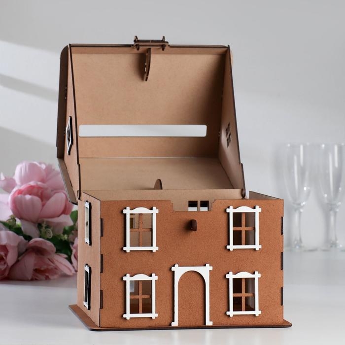 Семейный банк Семейный банк "Дом №2", 24,5х24х28 см, коричневый-белый