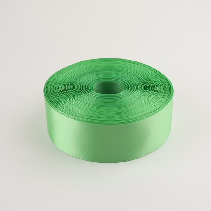 Лента атласная, 50 мм × 100 ± 5 м, цвет светло-зелёный Лента атласная, 50 мм × 100 ± 5 м, цвет светло-зелёный