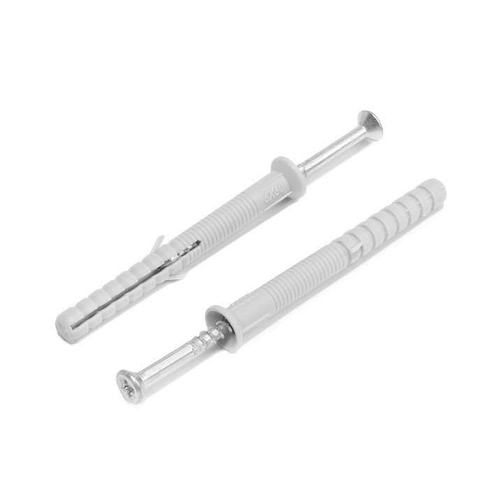 Дюбель-гвоздь "Стройбат", полипропиленовый, потайная манжета, 6x60 мм, 16 шт