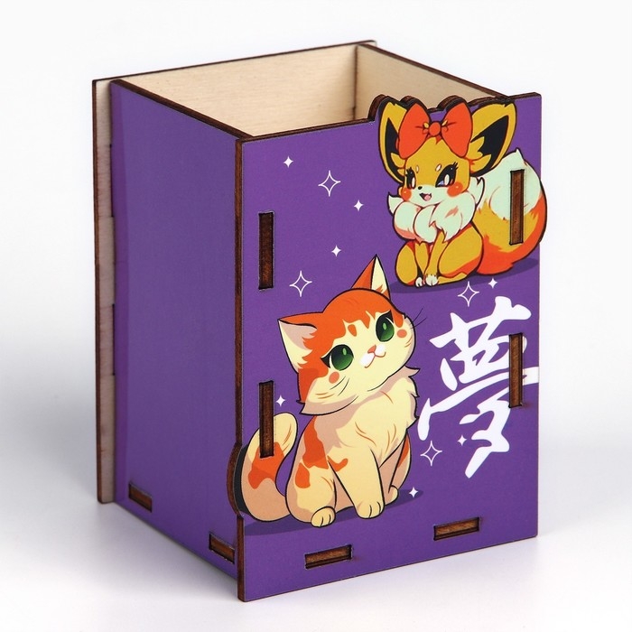 Органайзер для канцелярии «Милашки Чиби» 6.7 х 6.5 х 9.6 см