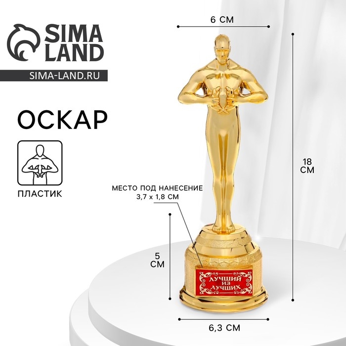 Кубок наградная фигура «Лучший из лучших, оскар, пластик, 18 х 6,3 см. Кубок наградная фигура «Лучший из лучших, оскар, пластик, 18 х 6,3 см.