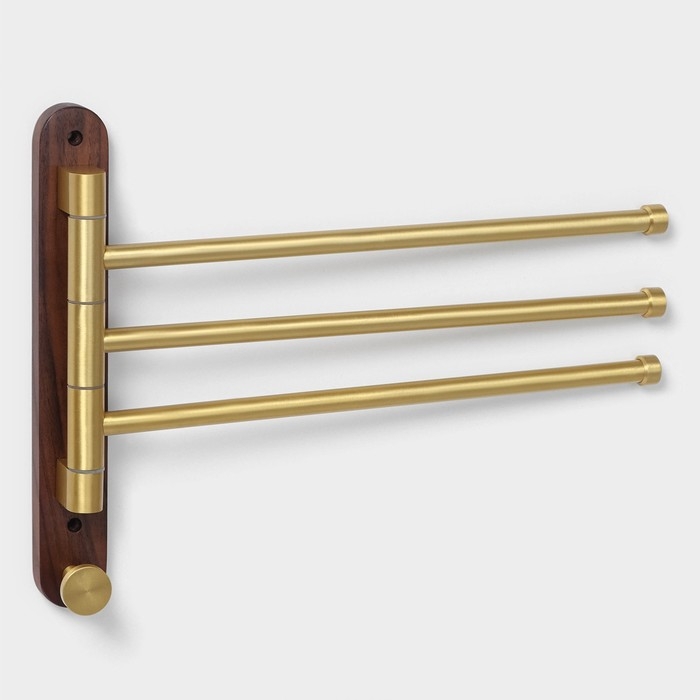 Держатель для полотенец Stölz Hölzern Premiere, ореховое дерево, алюминий, цвет коричневый Держатель для полотенец Stölz Hölzern Premiere, ореховое дерево, алюминий, цвет коричневый