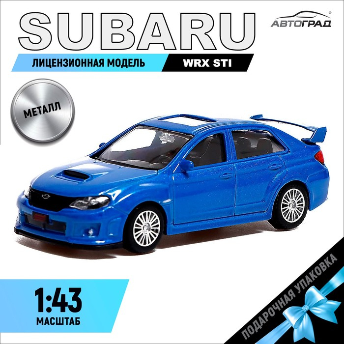 Машина металлическая SUBARU WRX STI, 1:43, цвет синий Машина металлическая SUBARU WRX STI, 1:43, цвет синий