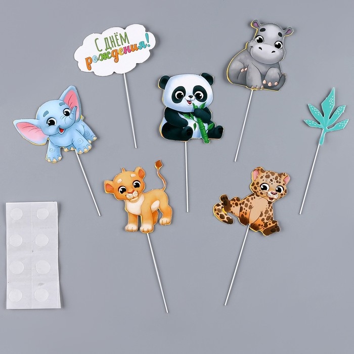 Топпер картон на подложке с проволокой «Зверюшки» Топпер картон на подложке с проволокой «Зверюшки»