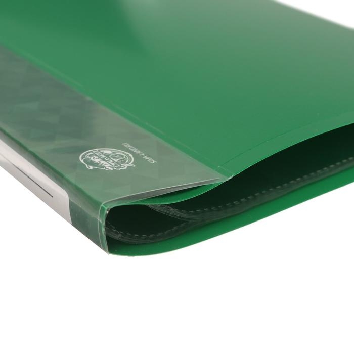 Папка с 10 вкладышами А4, 500 мкм, Calligrata, карман на корешке, зелёная Папка с 10 вкладышами А4, 500 мкм, Calligrata, карман на корешке, зелёная