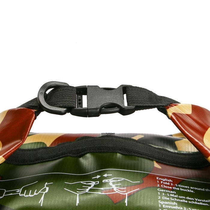 Гермомешок YUGANA, ПВХ, водонепроницаемый 20 литров, один ремень, хаки Гермомешок YUGANA, ПВХ, водонепроницаемый 20 литров, один ремень, хаки