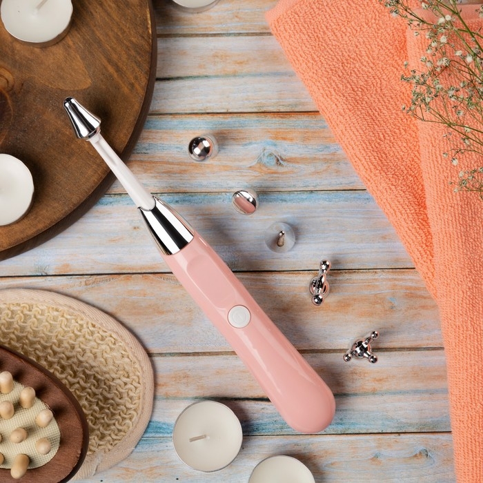 Массажёр Luazon LEM-43, для лица, 6 насадок, от 2*ААА (не в компл.), розовый Массажёр Luazon LEM-43, для лица, 6 насадок, от 2*ААА (не в компл.), розовый