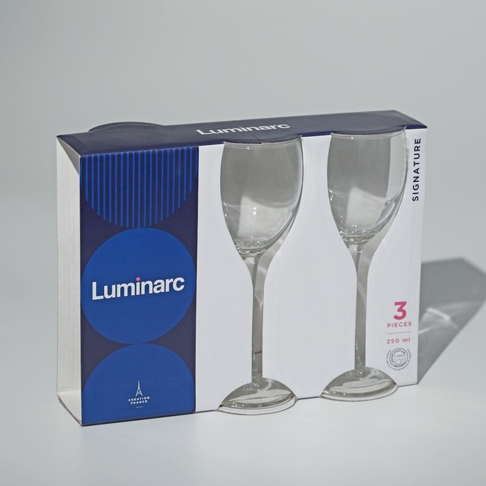 Набор стеклянных бокалов для вина «Эталон», 250 мл, 3 шт Набор стеклянных бокалов для вина «Эталон», 250 мл, 3 шт