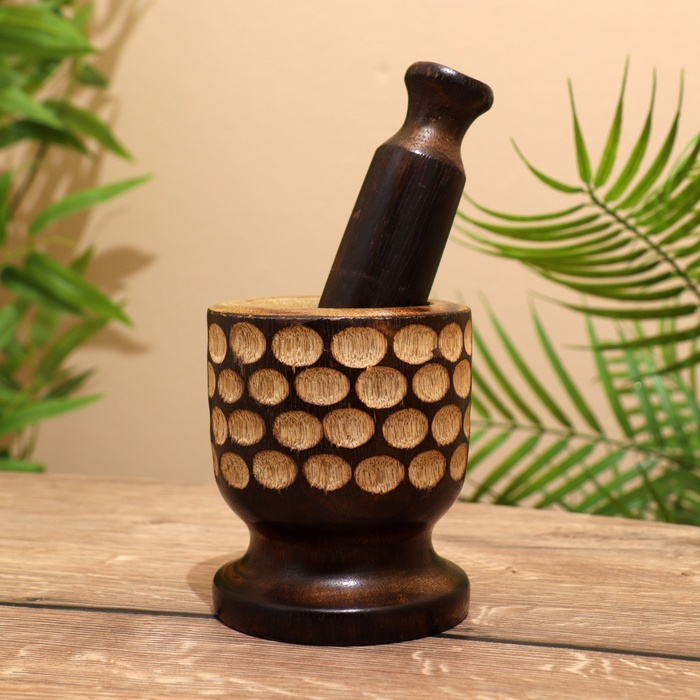 Ступка и пестик  Ступка и пестик "Соцветие" дерево 10х10х13,5 см