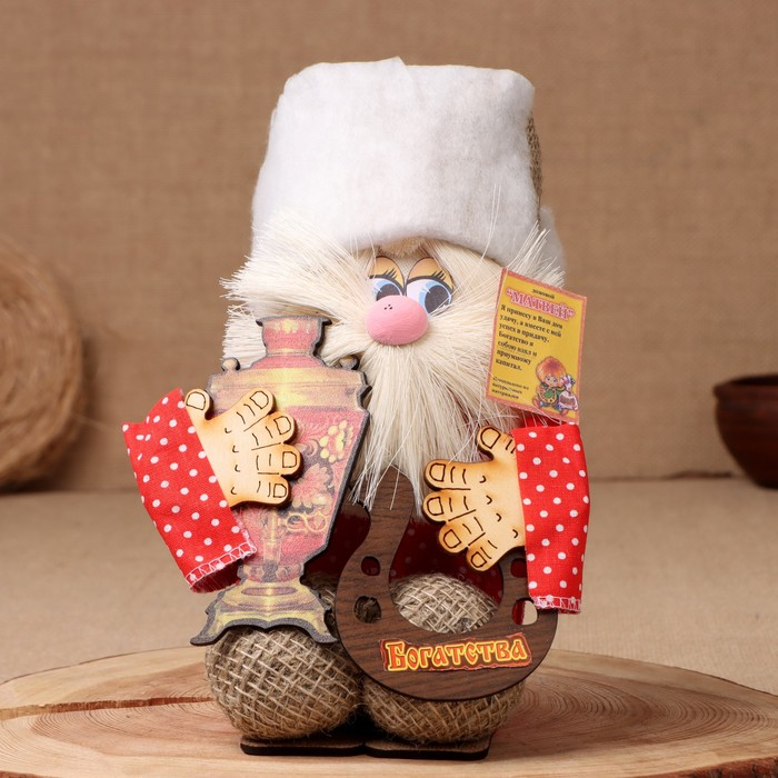 Оберег-домовой Оберег-домовой "Матвей, с самоваром и подковой", 28х18х16 см, микс