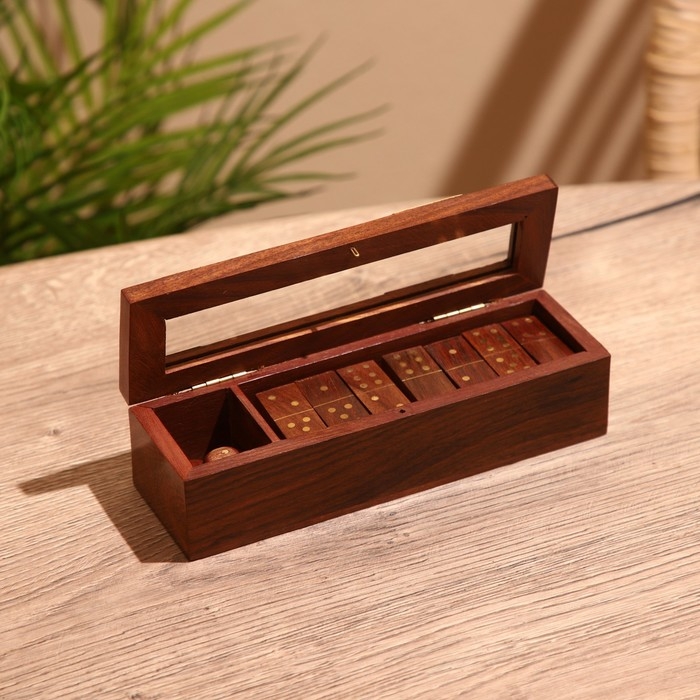 Игра настольная 2в1 (домино + кубики) 19х6х5 см, дерево шишам Игра настольная 2в1 (домино + кубики) 19х6х5 см, дерево шишам