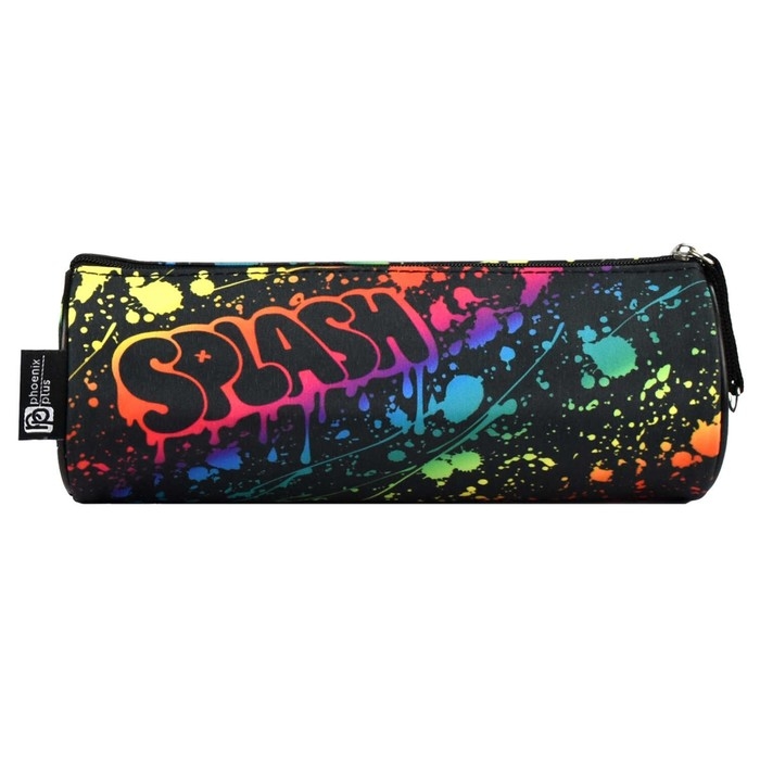 Пенал-тубус мягкий 70 х 210 мм, Феникс Пенал-тубус мягкий 70 х 210 мм, Феникс "Брызги" чёрный/разноцветный 65274
