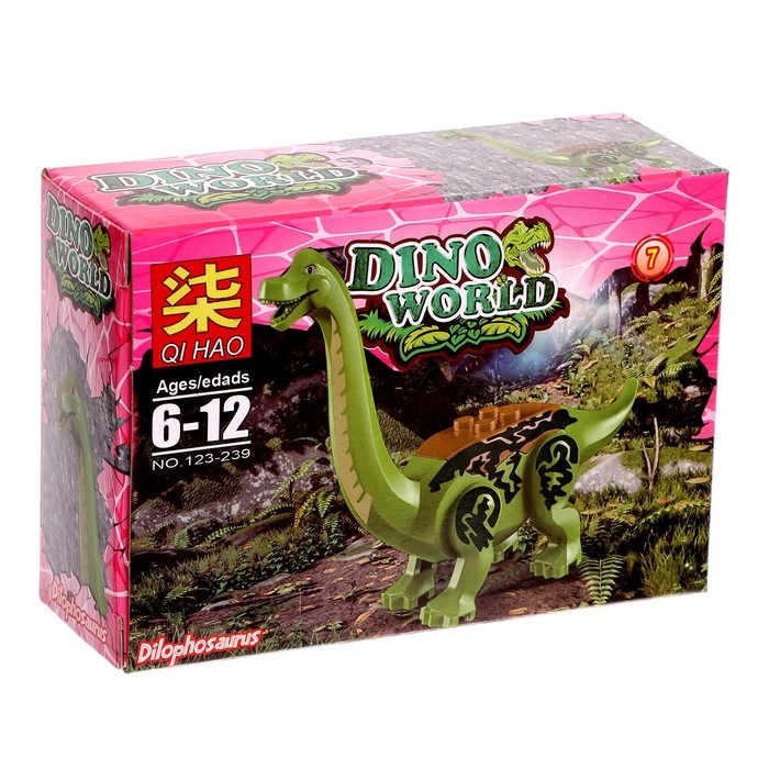 Конструктор блочный «Динозавры», 12 видов, МИКС