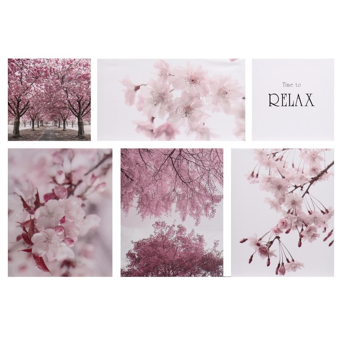 Модульная картина  Модульная картина "Розовые сны" 114х70 см (30х30, 30х30, 38х47, 38х47, 38х47, 54х30) 114х70 см 76093