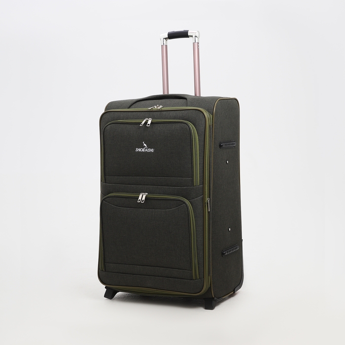 Чемодан большой 95 л (L), отдел на молнии, с расширением, кодовый замок, 3 колеса, 2 наружных кармана, цвет хаки Чемодан большой 95 л (L), отдел на молнии, с расширением, кодовый замок, 3 колеса, 2 наружных кармана, цвет хаки