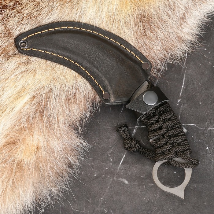 Нож - керамбит, кавказский, сталь - 65Х13, рукоять - паракорд Нож - керамбит, кавказский, сталь - 65Х13, рукоять - паракорд