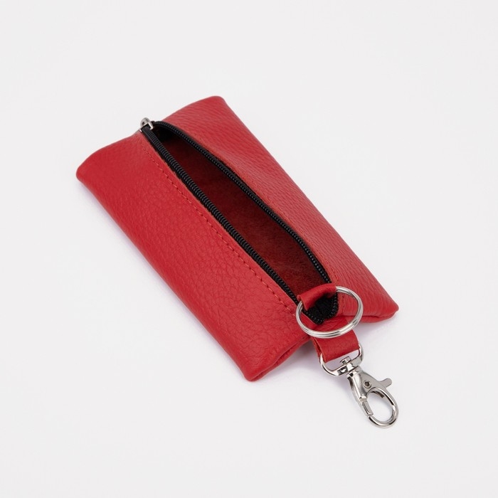 Ключница на молнии, длина 13 см, кольцо, карабин, цвет красный Ключница на молнии, длина 13 см, кольцо, карабин, цвет красный