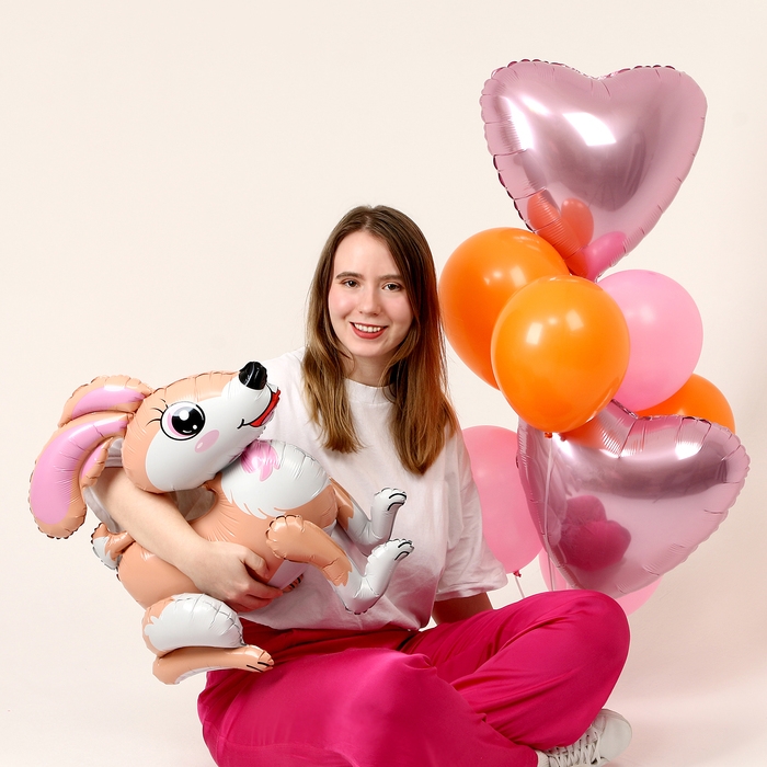 Набор шаров &laquo;Зайка и сердца&raquo;, латекс, фольга набор 10 шт.