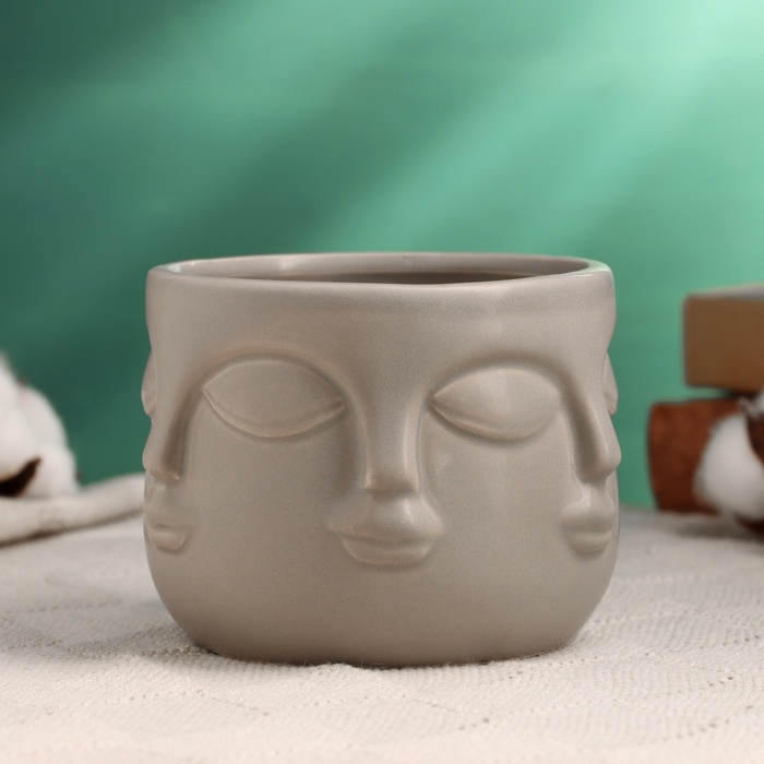 Кашпо  Кашпо "Многоликий" бежевое, 12х12х9см