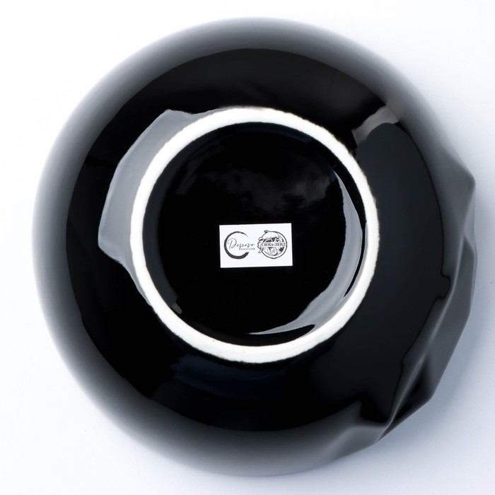 Салатник керамический «Обсидиан», 16.5 х 7 см, 900 мл, цвет чёрный