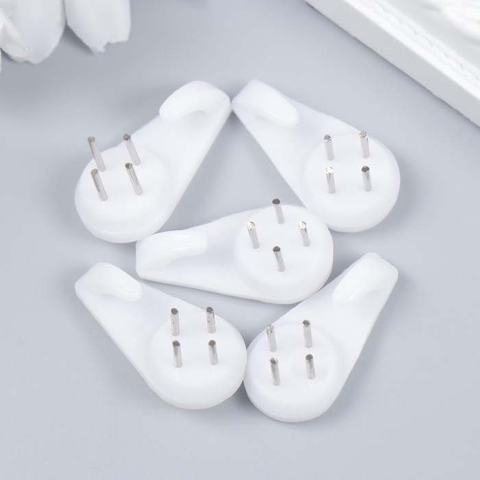 Крючок пластик, металл универсальный набор 5 шт 3х1,5 см Крючок пластик, металл универсальный набор 5 шт 3х1,5 см