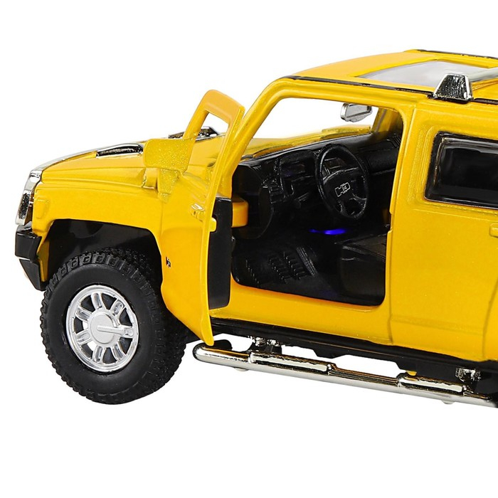 Машина металлическая Hummer H3 1:32 цвет жёлтый инерция, световые и звуковые эффекты, открываются двери Машина металлическая Hummer H3 1:32 цвет жёлтый инерция, световые и звуковые эффекты, открываются двери