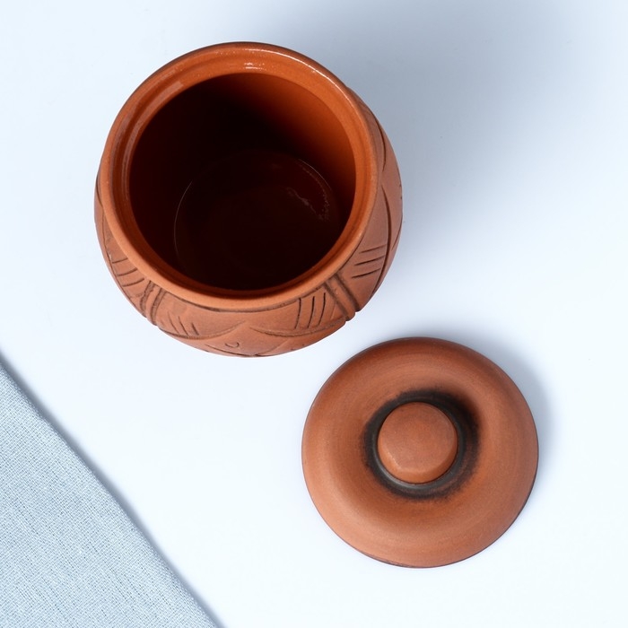 Горшок керамический для запекания  Горшок керамический для запекания "Кунгурский" молочение / 0,65л