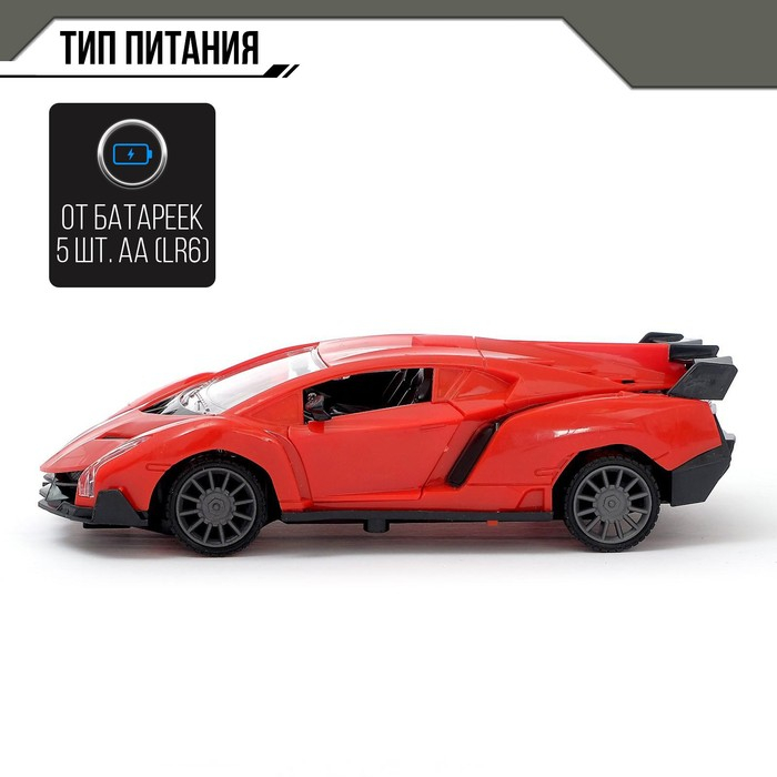 Машина радиоуправляемая «Спорт-Кар», открываются двери, работает от батареек, цвета МИКС Машина радиоуправляемая «Спорт-Кар», открываются двери, работает от батареек, цвета МИКС