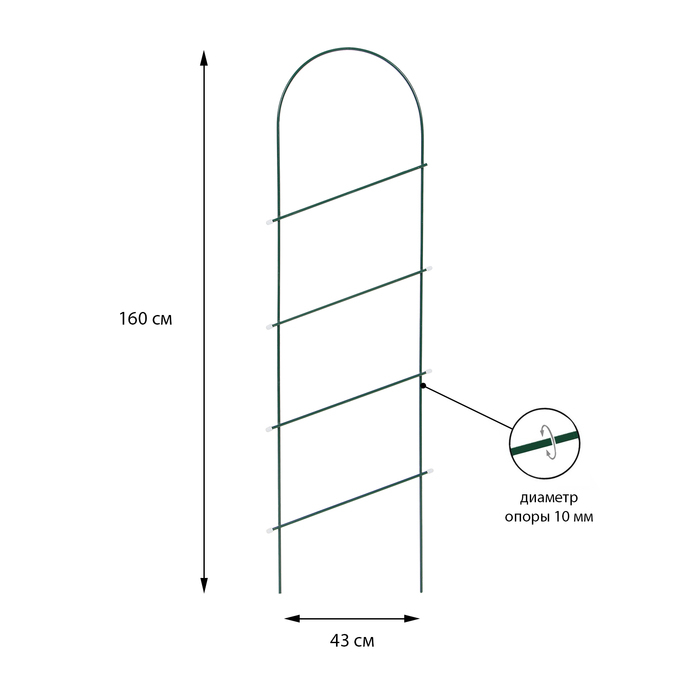 Шпалера, 160 × 43 × 1 см, металл, зелёная, «Линия» Шпалера, 160 × 43 × 1 см, металл, зелёная, «Линия»
