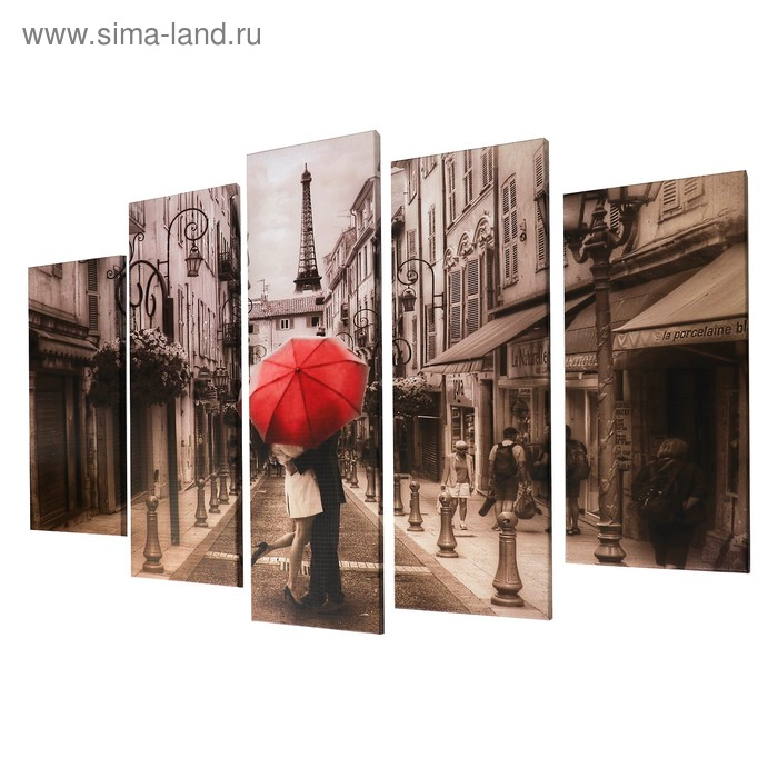 Модульная картина  Модульная картина "Влюблённые" (2-23х52; 2-24х70; 1-24х80) 120х80см