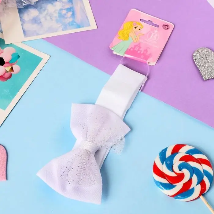 Повязка для волос Повязка для волос "Модница" сверкание, 10,5х6,5 см, белый