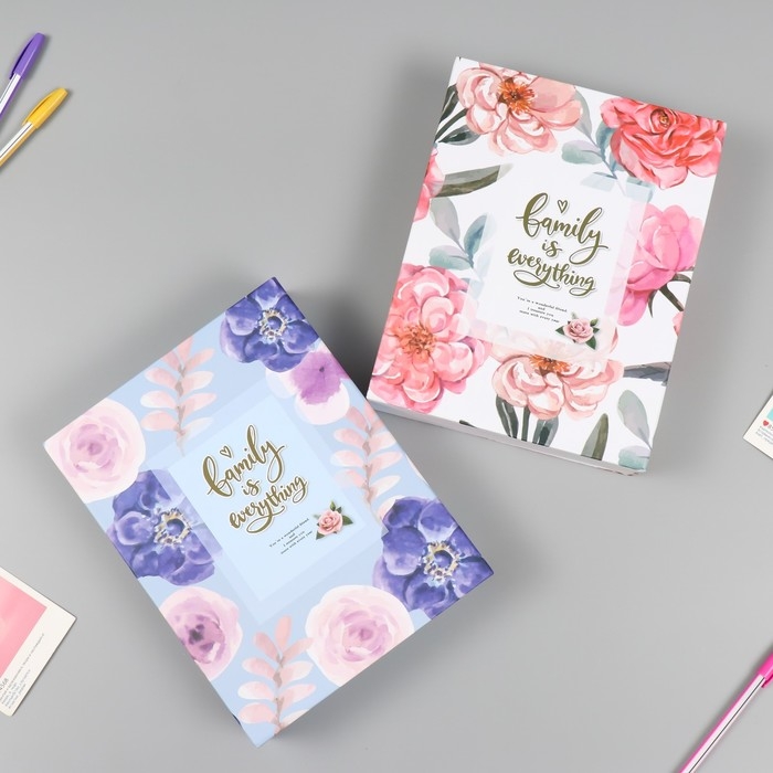 Фотоальбом на 100 фото 10х15 см  Фотоальбом на 100 фото 10х15 см "Нарисованные цветы" в коробке МИКС 5,7х20.5х26 см