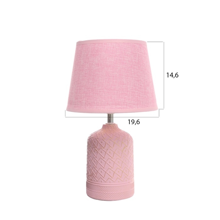 Лампа настольная Лампа настольная "Узор" 1х40Вт Е14 розовый 20х20х34см