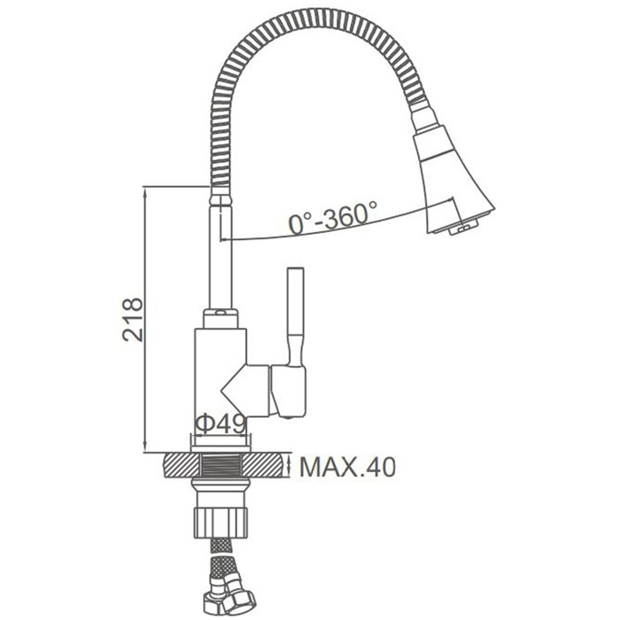 Смеситель для кухни Accoona A9890T-1, однорычажный, силиконовый излив, серый/хром Смеситель для кухни Accoona A9890T-1, однорычажный, силиконовый излив, серый/хром