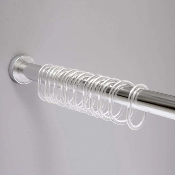 Кольца для штор Доляна, в ванную, пластик, 12 шт, 5,9×3,9 см, прозрачный