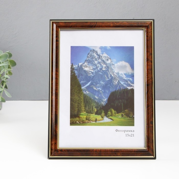 Фоторамка пластик Фоторамка пластик "Офис" 15х21 см, карельская береза