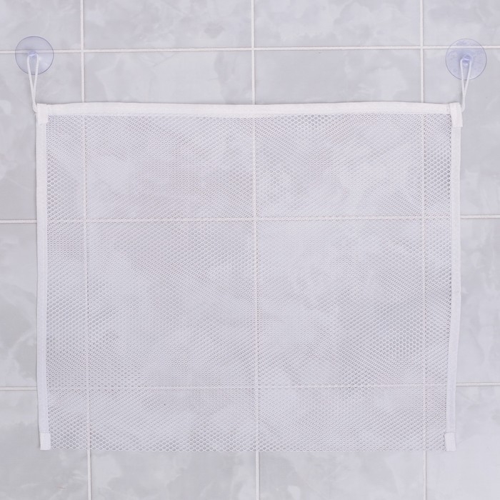 Сетка для хранения игрушек в ванной, цвет белый Сетка для хранения игрушек в ванной, цвет белый