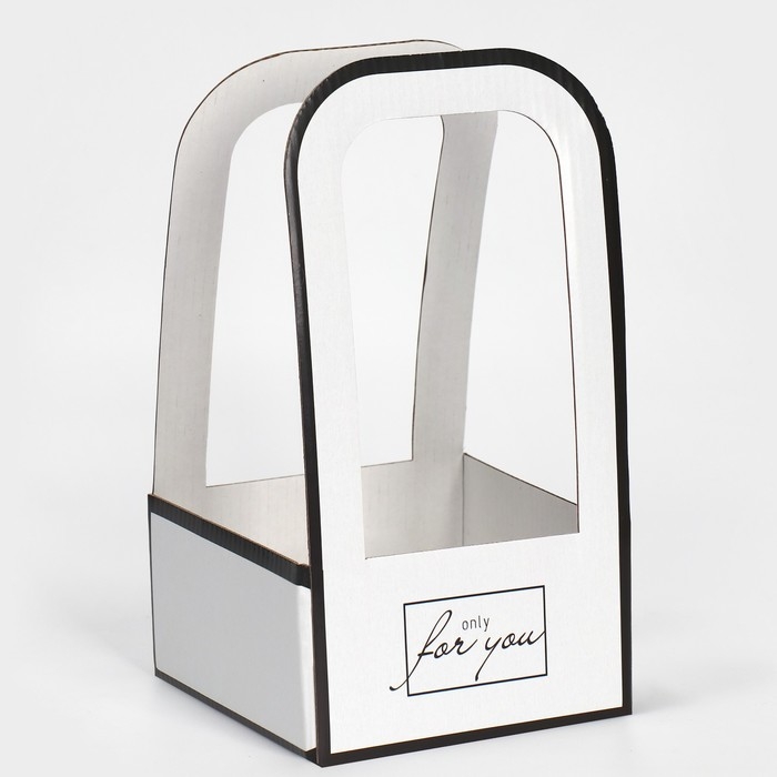 Коробка-переноска для цветов «For you», 12 × 12 × 22 см Коробка-переноска для цветов «For you», 12 × 12 × 22 см