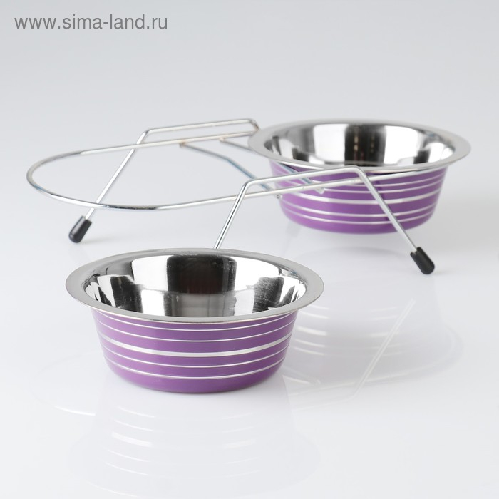 Набор из 2 цветных мисок на подставке, 2 х 350 мл Набор из 2 цветных мисок на подставке, 2 х 350 мл