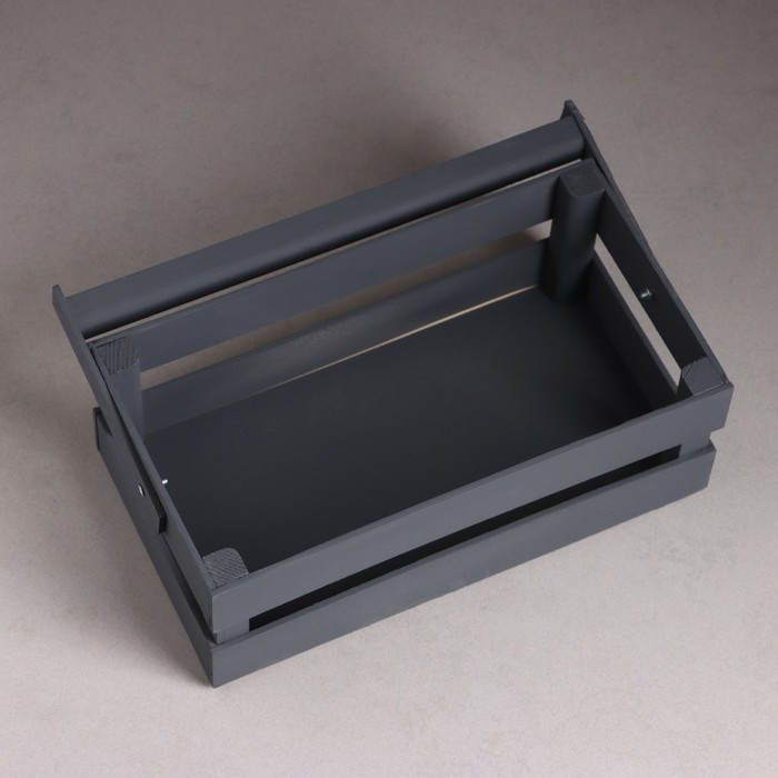 Кашпо деревянное 24.5×13.5×9 см  Кашпо деревянное 24.5×13.5×9 см "Двушка Лайт", двухреечное, серый Дарим Красиво