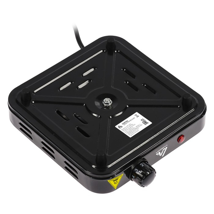 Плитка электрическая Luazon LHP-002, 1 конфорка, 1000 Вт, нагреватель диск, чёрная Плитка электрическая Luazon LHP-002, 1 конфорка, 1000 Вт, нагреватель диск, чёрная