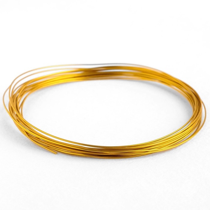 Проволока для плетения d=0,8 мм, намотка 5 м, цвет золотой Проволока для плетения d=0,8 мм, намотка 5 м, цвет золотой