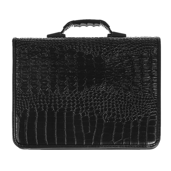 Папка деловая, искусственная кожа, для бумаг, 370 х 275 х 50 мм, ручка-трансформер, 3Д54 Папка деловая, искусственная кожа, для бумаг, 370 х 275 х 50 мм, ручка-трансформер, 3Д54 "Крокодил", черная